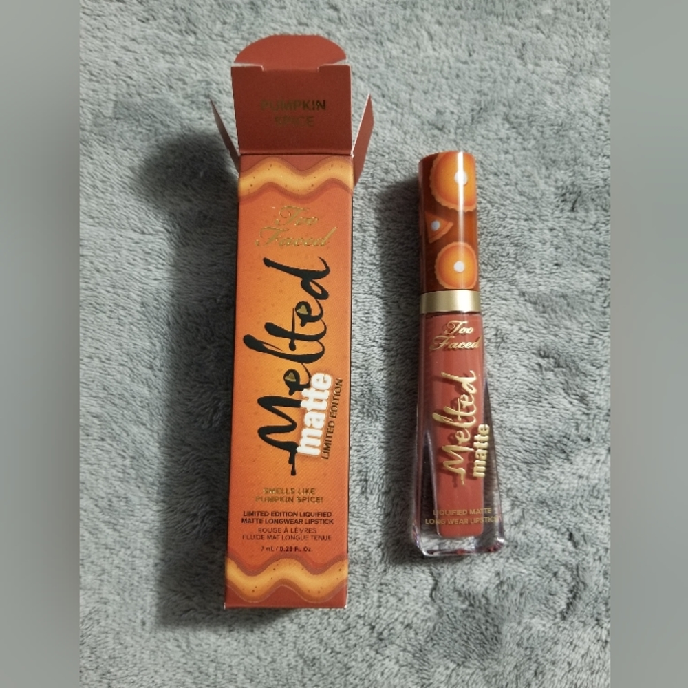 Too Faced Melted Matte long wear lipstick Pumpkin Spice Latte